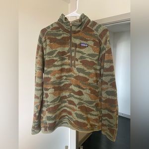 Patagonia Fleece Camo 1/4 Zip - Mens Large
